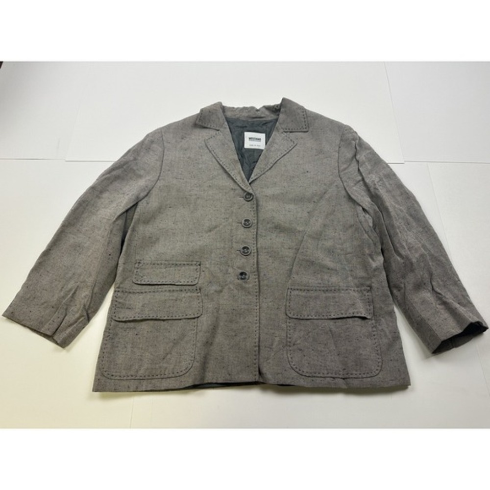 Moschino Cheap & Chic Womens Four Button Blazer Gray Size 12‎ Lightweight
